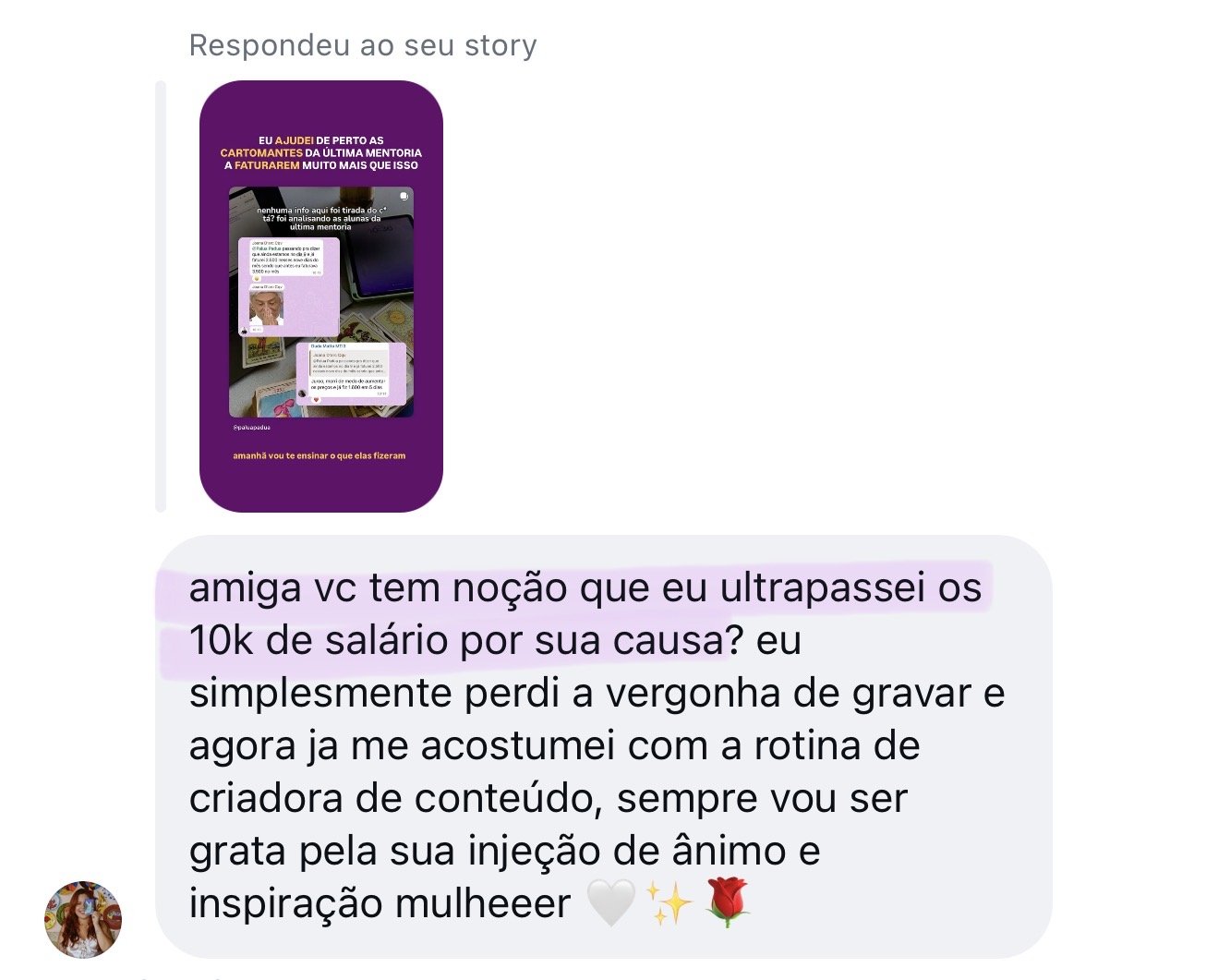 Depoimento de aluna que ultrapassou 10 mil reais e perdeu a vergonha de gravar